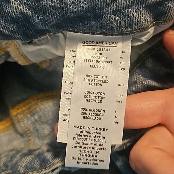 NWT Good American Good  Wide Release  Jeans Color Indigo085 size 4/27 - Picture 4 of 7